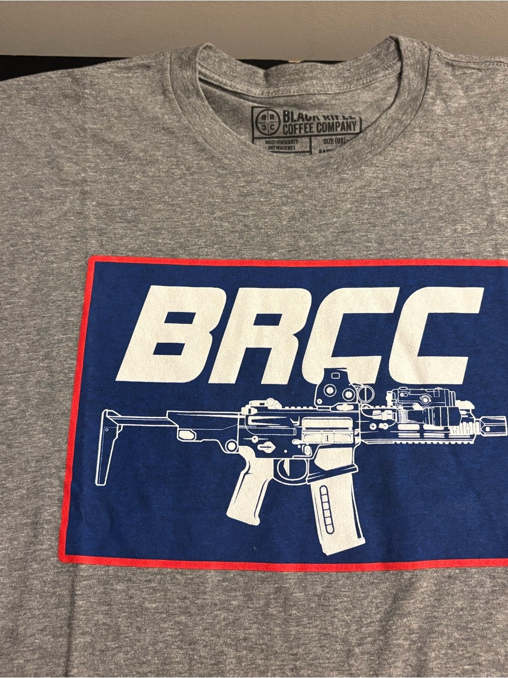 BRCC Graphic Tee - Gray with Blue & Red Print